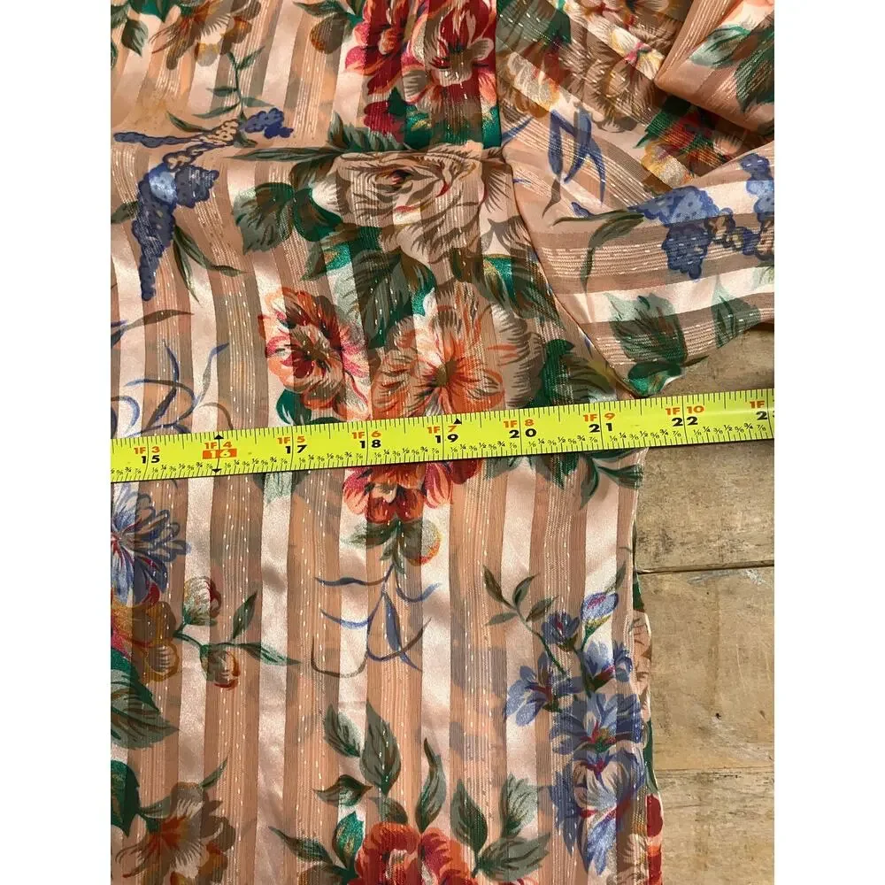 Victoria Secret Gold Label VTG Small Night Shirt Satin Pink Floral ‎ Pajamas